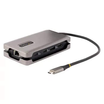StarTech.com USB-C-moniporttiadapteri, 4K 60Hz HDMI 2.0b, HDR, USB 3.2 Gen 2 10Gbps keskitin (2xUSB-C, 1xUSB-A), 100W PD läpivienti, Mini Travel Dock, 12 tuuman/30cm kaapeli, kannettavan telakointiasema
