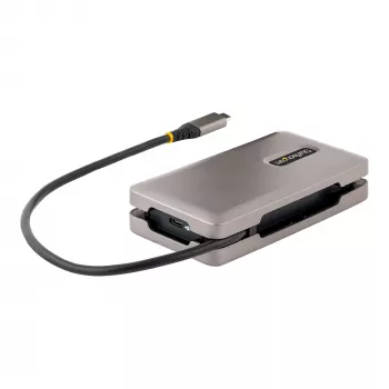 StarTech.com USB-C-moniporttiadapteri, 4K 60Hz HDMI 2.0b, HDR, USB 3.2 Gen 2 10Gbps keskitin (2xUSB-C, 1xUSB-A), 100W PD läpivienti, Mini Travel Dock, 12 tuuman/30cm kaapeli, kannettavan telakointiasema