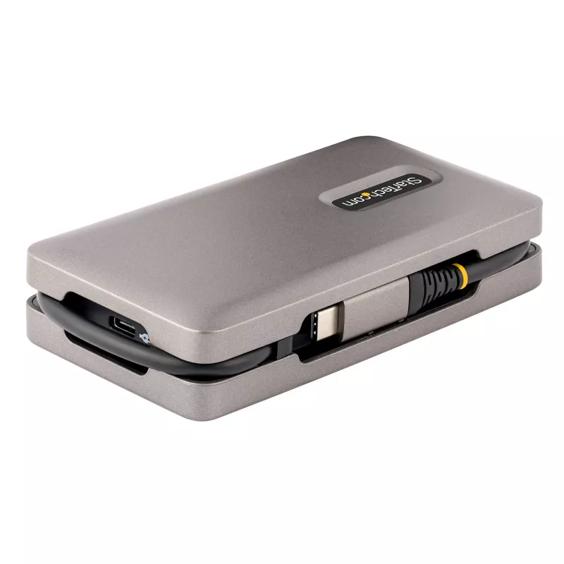 StarTech.com USB-C-moniporttiadapteri, 4K 60Hz HDMI 2.0b, HDR, USB 3.2 Gen 2 10Gbps keskitin (2xUSB-C, 1xUSB-A), 100W PD läpivienti, Mini Travel Dock, 12 tuuman/30cm kaapeli, kannettavan telakointiasema