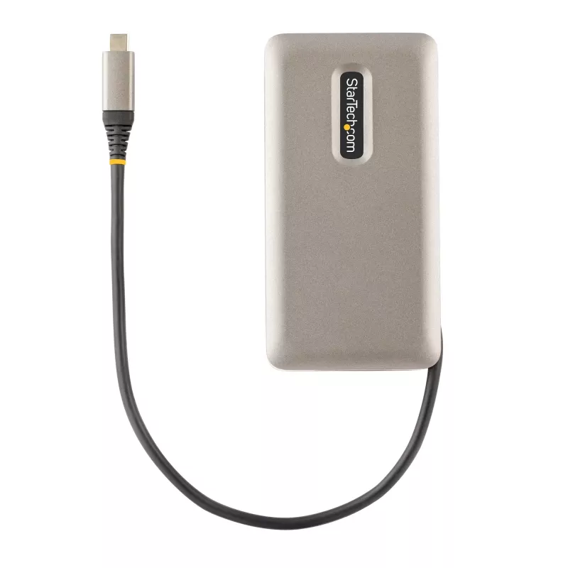 StarTech.com USB-C-moniporttiadapteri, 4K 60Hz HDMI 2.0b, HDR, USB 3.2 Gen 2 10Gbps keskitin (2xUSB-C, 1xUSB-A), 100W PD läpivienti, Mini Travel Dock, 12 tuuman/30cm kaapeli, kannettavan telakointiasema