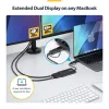 StarTech.com USB–dual-HDMI-sovitin, USB-A/C 2x HDMI-näyttöön (1x 4K30Hz, 1x 1080p), sisäänrakennettu USB-A–C-dongle, 11 cm kaapeli, USB 3.0 – HDMI-näyttösovitin, Windows & macOS