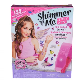 Cool Maker, Shimmer Me Body Art rullalla, korukivillä ja 3 foliolla, 135 metallista väliaikaista tatuointikuviota, askartelu- ja luovuuslelu tytöille 7-vuotiaasta alkaen