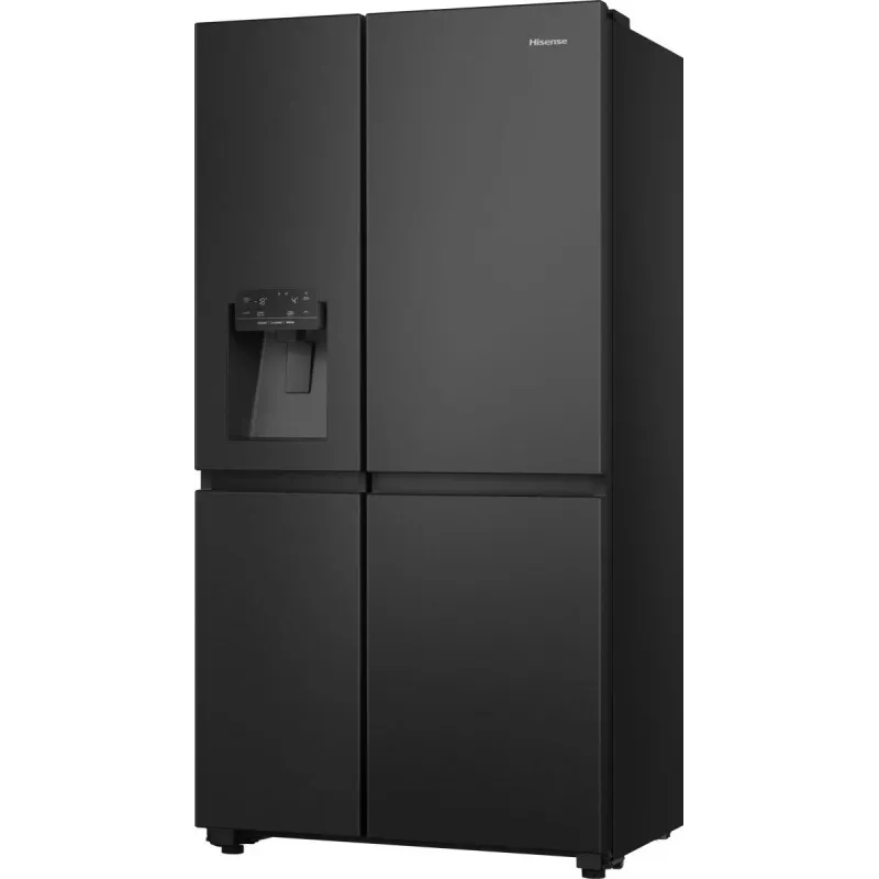 Hisense RS818N4TFC Side-by-Side-jääkaappi vapaasti seisova 632 L musta, ruostumaton teräs