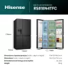 Hisense RS818N4TFC Side-by-Side-jääkaappi vapaasti seisova 632 L musta, ruostumaton teräs