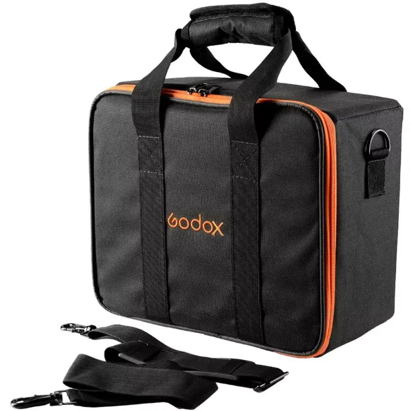 Kamerakassi Godox CB-12 AD600Pro:lle, flanelli/nylon, musta ja oranssi, olkahihnalla
