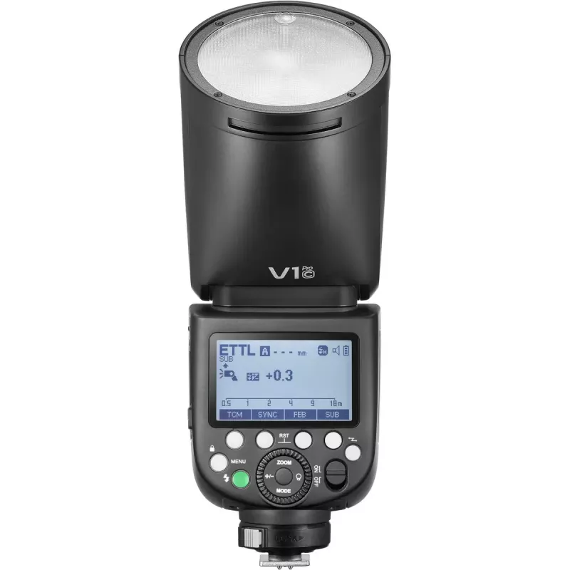 Videokameran salama Godox V1Pro musta 1,5 s kierrätysaika