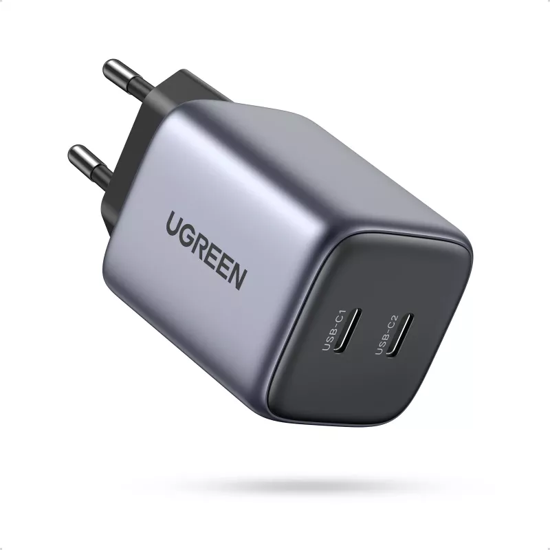 Ugreen 90573 Nexode 45W GaN Mini USB-C-laturi, sisäkäyttö, AC, 20 V, 4,05 A, musta, harmaa