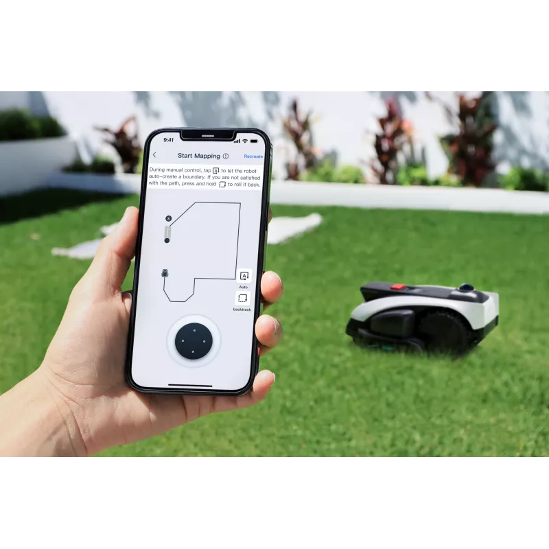 Ecovacs GOAT O1200 LiDAR PRO EU robottiruohonleikkuri paristokäyttöinen musta, valkoinen
