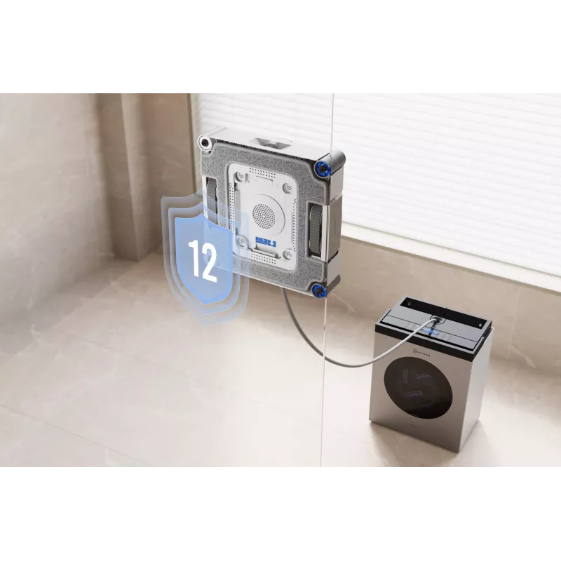 Ikkunanpuhdistusrobotti Ecovacs WINBOT W3 OMNI, akku 4500 mAh, 270×270×76 mm, hopea/valkoinen