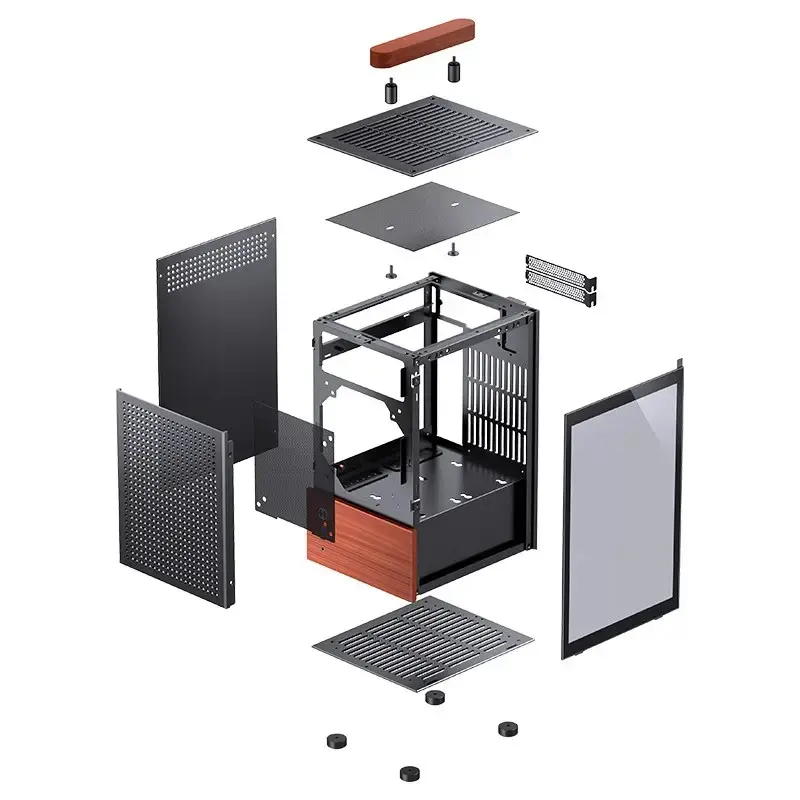 PC-kotelo Jonsbo T6, Mini-Tower, Mini-ITX, musta