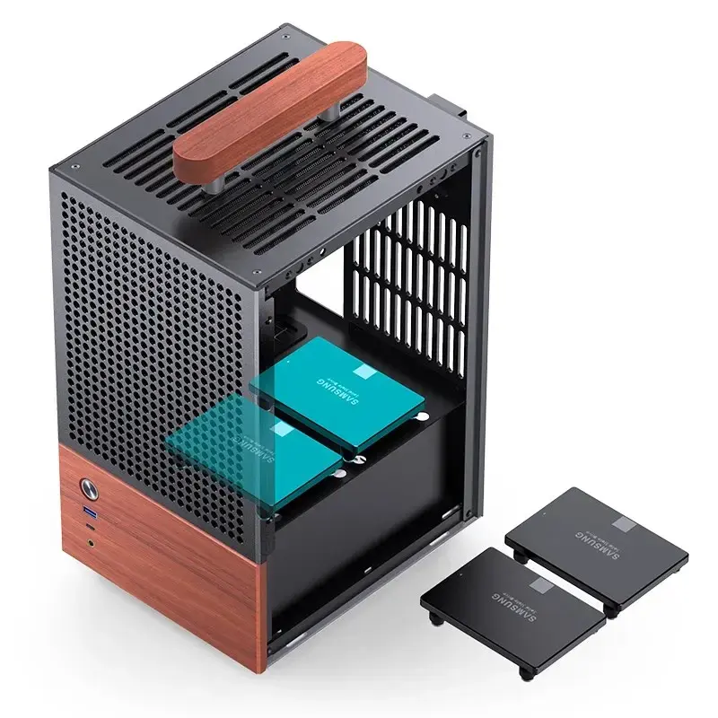 PC-kotelo Jonsbo T6, Mini-Tower, Mini-ITX, musta