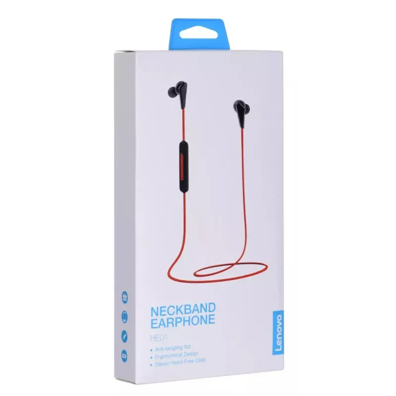 Langaton Bluetooth-nappikuuloke Lenovo HE01 punainen