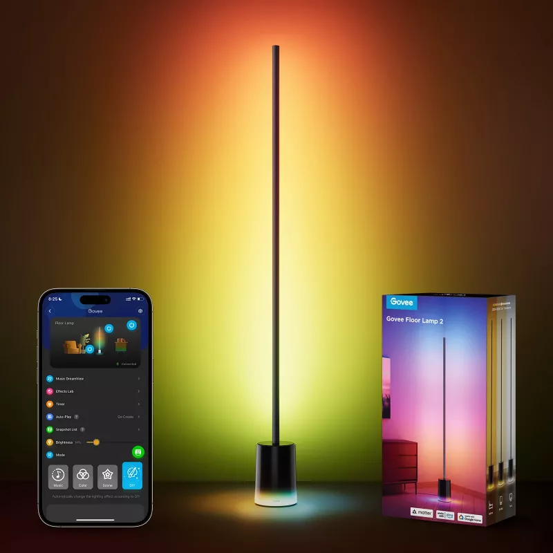 Govee Floor Lamp 2 lattiavalaisin, Matter ready, musta