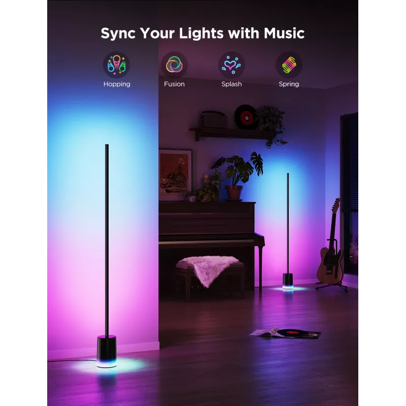 Govee Floor Lamp 2 lattiavalaisin, Matter ready, musta