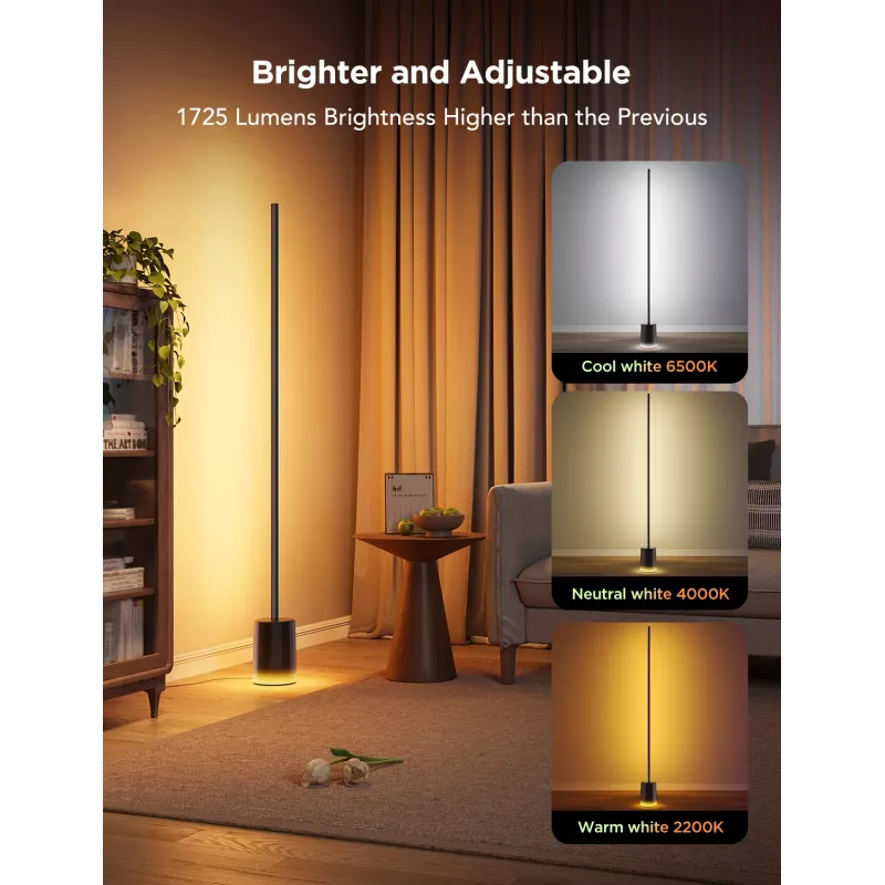 Govee Floor Lamp 2 lattiavalaisin, Matter ready, musta