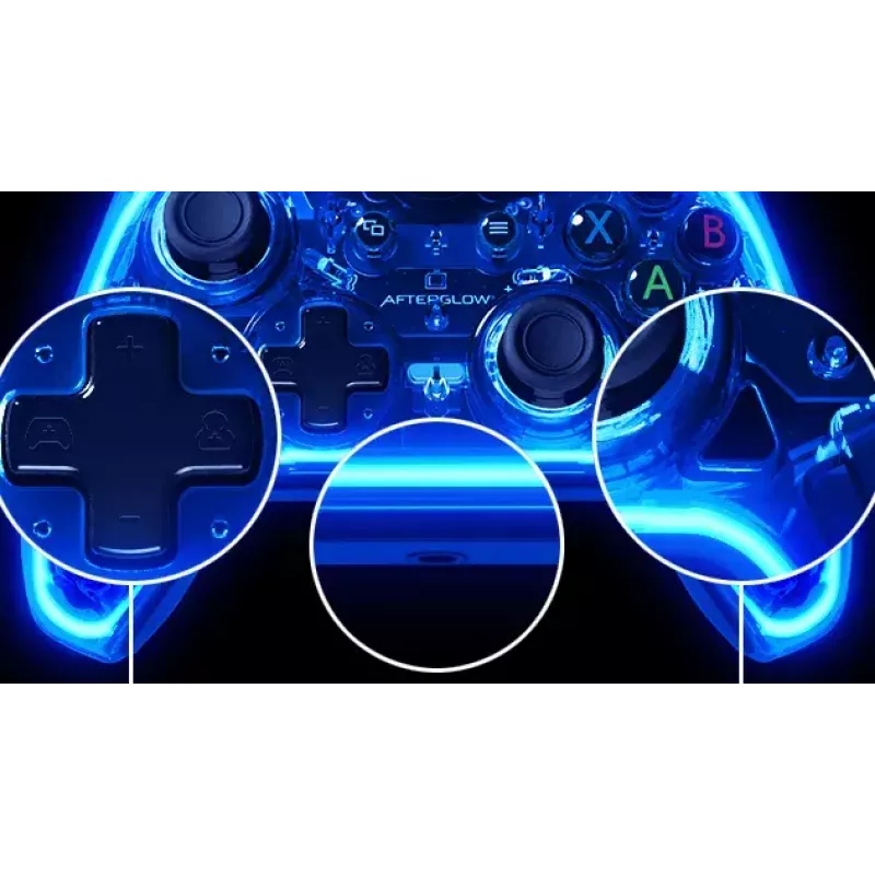 PDP Afterglow johdollinen ohjain, sininen/läpinäkyvä, USB, Xbox One, Series X/S
