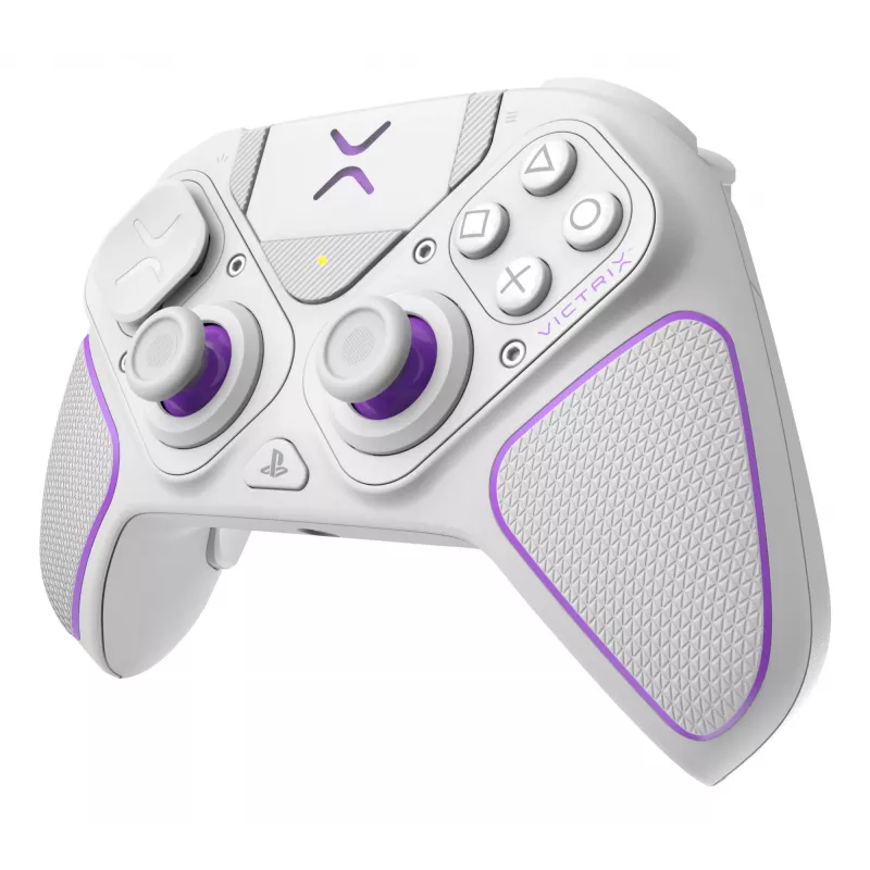 Peliohjain VICTRIX 052-002-WH johdollinen & langaton RF/USB, USB-C, 2000mAh, PC/PS4/PS5, violetti/valkoinen