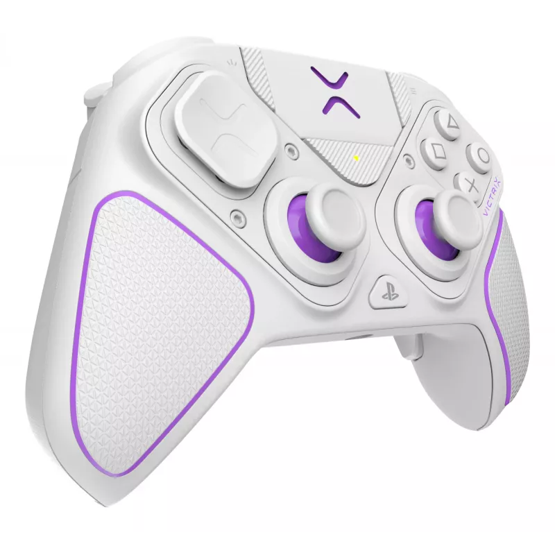 Peliohjain VICTRIX 052-002-WH johdollinen & langaton RF/USB, USB-C, 2000mAh, PC/PS4/PS5, violetti/valkoinen