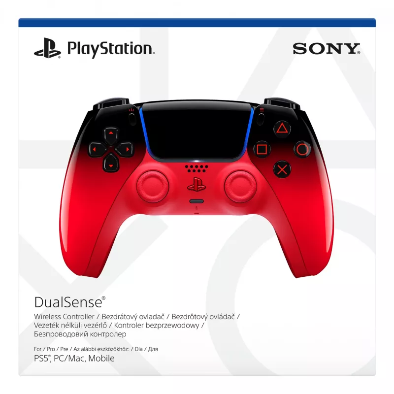Peliohjain Sony DualSense PlayStation 5:lle – Bluetooth/USB, akku, musta/punainen, USB-C, 188×69×189 mm