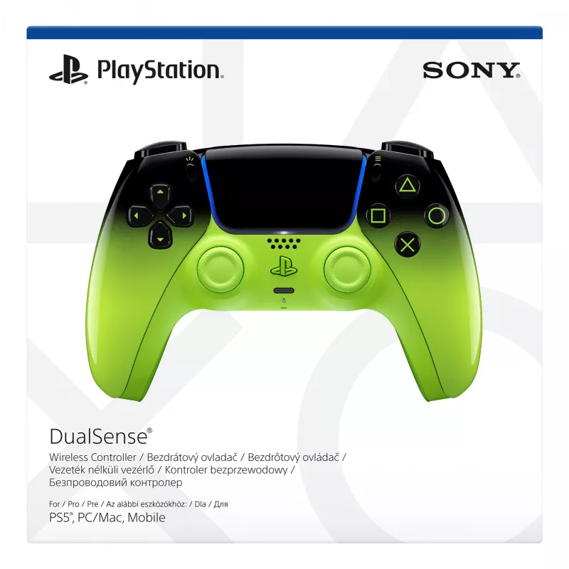 Peliohjain Sony DualSense PlayStation 5:lle — Bluetooth/USB, musta/vihreä, analoginen/digitaalinen, USB-C