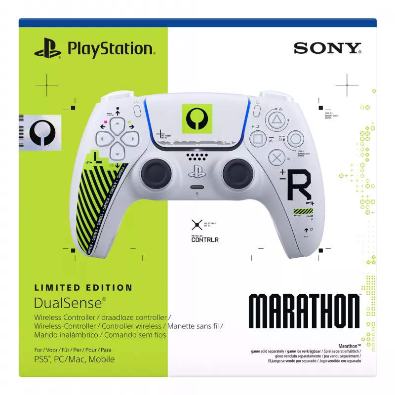 Peliohjain Sony DualSense PlayStation 5:lle — Bluetooth/USB, valkoinen & vihreä, analoginen/digitaalinen, USB‑C