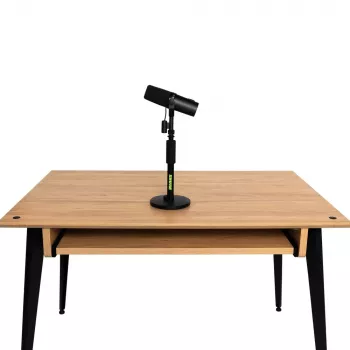 Pöytämikrofoniteline Shure SH-DESKTOP1, pyöreä metallijalusta, 3/8 tuuman kierre, korkeus 26,7–40,6 cm, musta