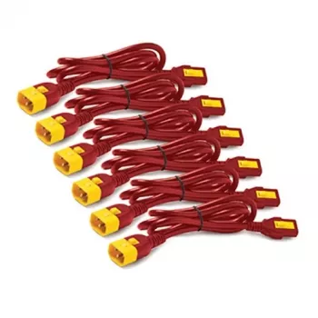 APC virtakaapelisarja (6 kpl), lukitus, C13–C14, 1,2 m, punainen, 1,22 m, C13-liitin, C14-liitin