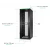 APC NetShelter SX Server Rack Gen 2, 45U, 2124H x 750W x 1070D mm, sivuseinillä, musta