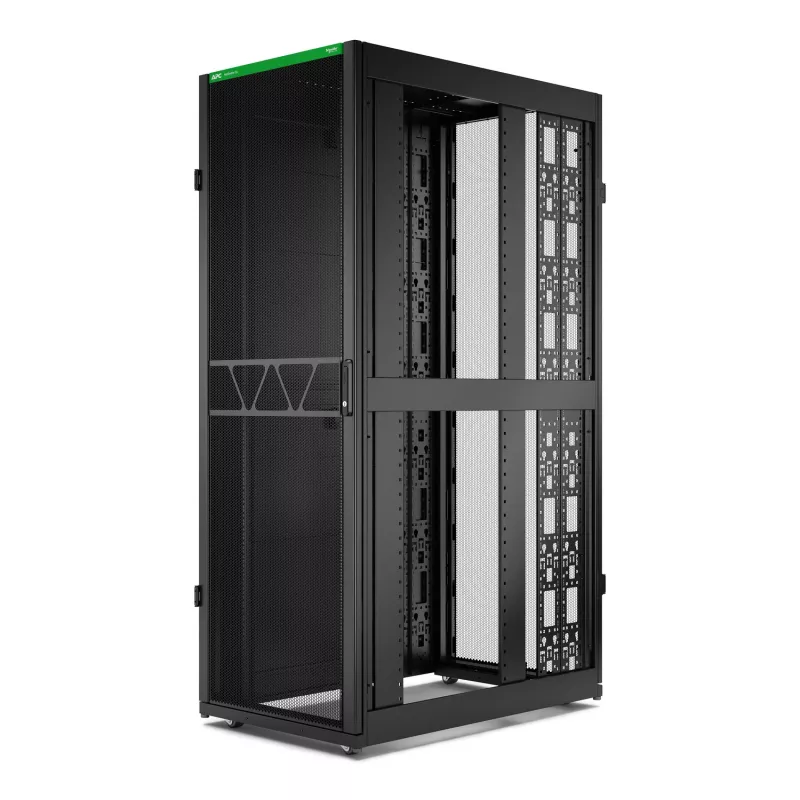APC NetShelter SX Server Rack Gen 2, 45HE, 2124H x 750B x 1200T mm, sivuseinillä, musta