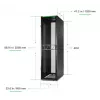 APC NetShelter SX Server Rack Gen 2, 48HE, 2258H x 600B x 1200T mm, sivuseinillä, musta