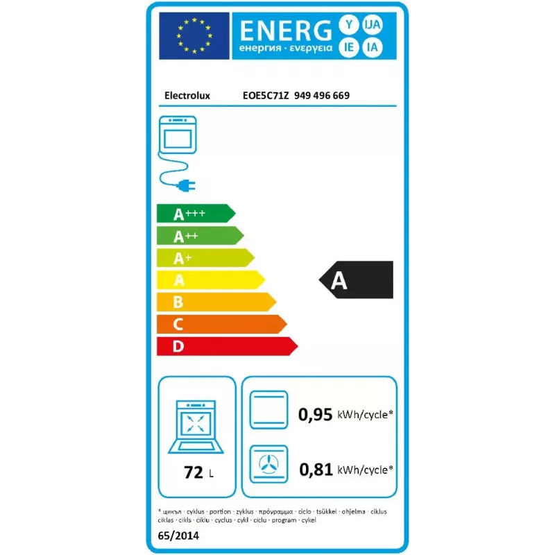 Kalusteisiin asennettava uuni Electrolux EOE5C71Z sähkö