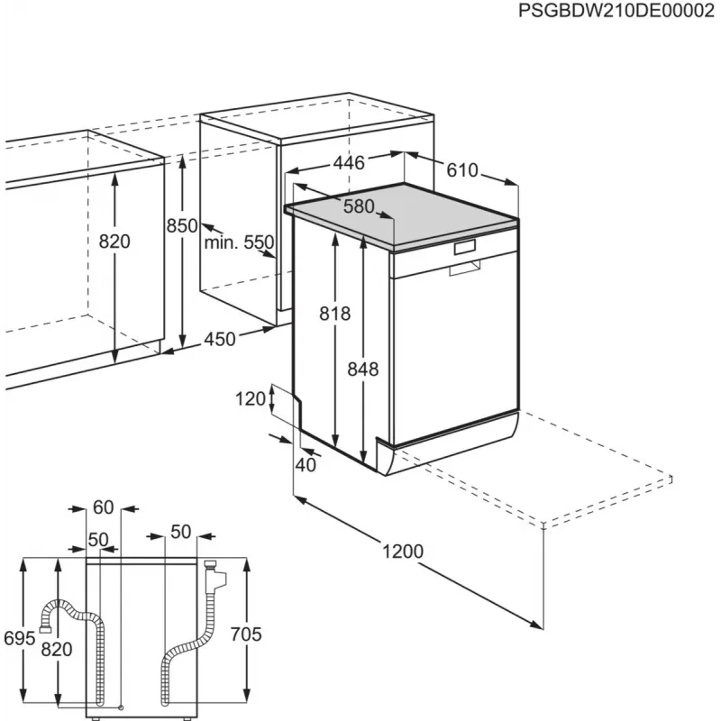 Electrolux ESA42110SW vapaasti seisova astianpesukone 9 astiastoa 47 dB