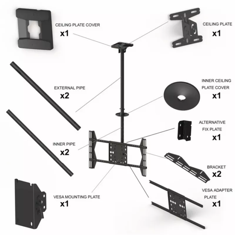 Kattoteline Multibrackets M Public Large Single musta 3000