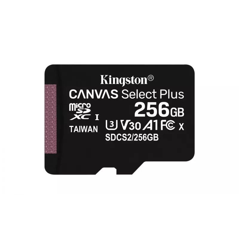Kingston Technology Canvas Select 256GB microSDXC Plus 100R A1 C10 -kortti + sovitin