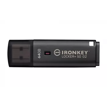 USB-muistitikku KINGSTON IronKey Locker Plus 50 G2 64 GB, USB Type-A, USB 3.2 Gen 1, AES-256, FIPS 197