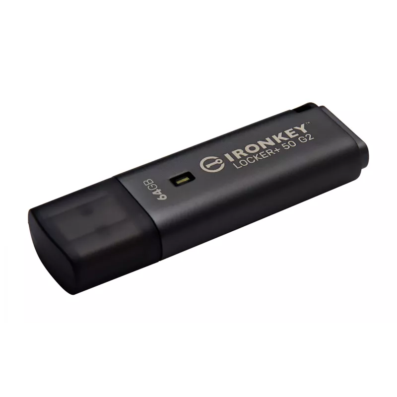 USB-muistitikku KINGSTON IronKey Locker Plus 50 G2 64 GB, USB Type-A, USB 3.2 Gen 1, AES-256, FIPS 197