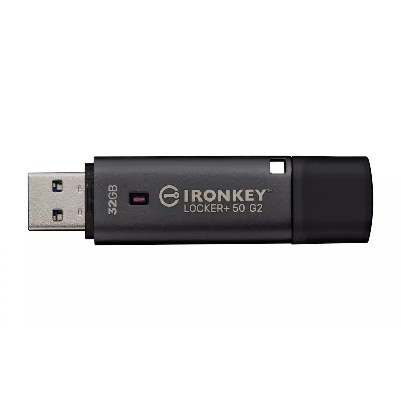 USB-muistitikku KINGSTON IronKey Locker Plus 50 G2 32 GB, USB 3.2 Gen 1 Type-A, AES-256, FIPS 197
