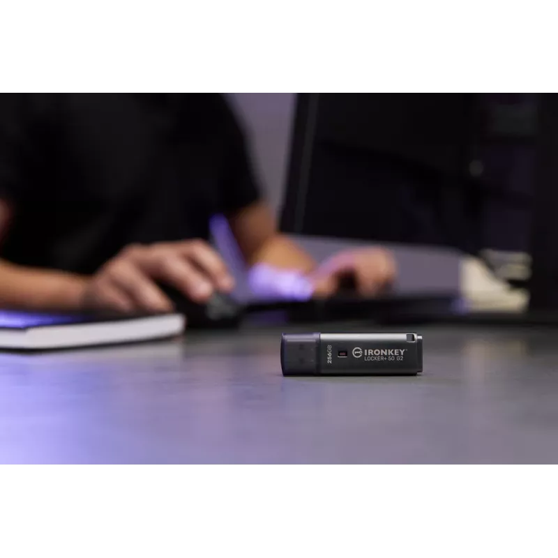 USB-muistitikku KINGSTON IronKey Locker Plus 50 G2 256 GB, USB Type-A, USB 3.2 Gen 1, AES-256, FIPS 197