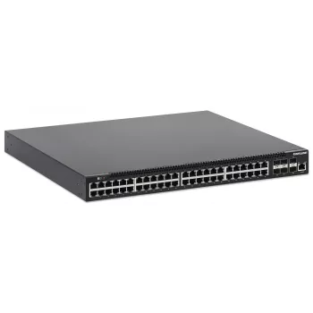 Intellinet 54-porttinen L3 täysin hallittava PoE+ -kytkin 48 Gigabit Ethernet -portilla ja 6 SFP+ uplinkilla