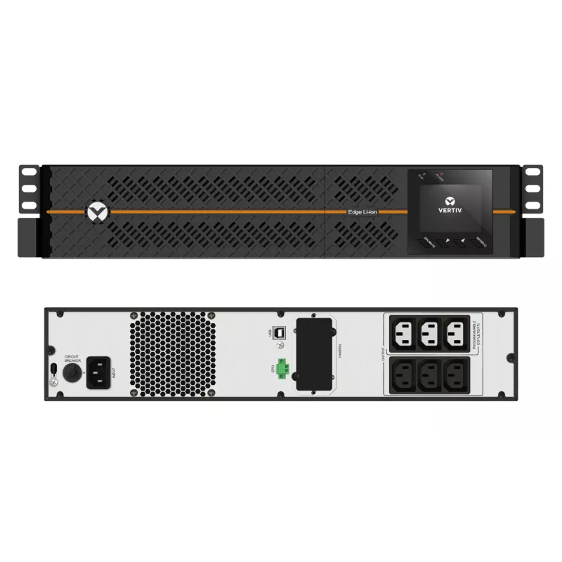 Vertiv EDGELI-1500IRT2U keskeytymätön virransyöttö (UPS) Line-Interactive 1,5 kVA 1350 W 6 AC-lähtöä