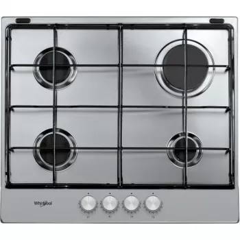 Whirlpool TGML 650 IX ruostumaton teräs kalusteisiin 58 cm kaasu 4 keittoaluetta