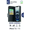 Cellularline Book Agenda - iPhone 16e/17e nahkajäljitelmä kirjakotelo magneettisulkimella