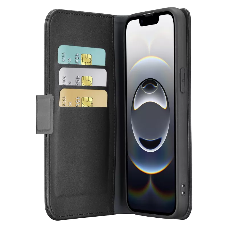 Cellularline Book Agenda - iPhone 16e/17e nahkajäljitelmä kirjakotelo magneettisulkimella
