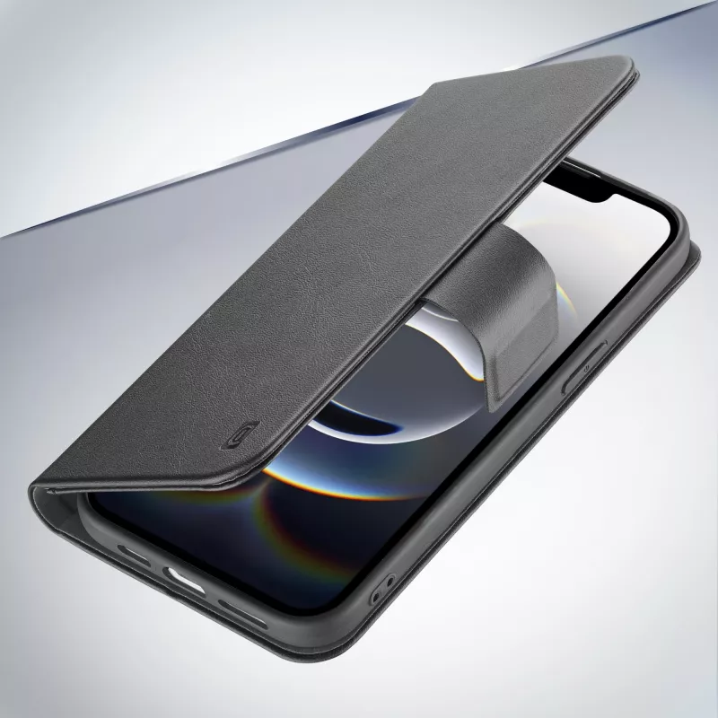 Cellularline Book Agenda - iPhone 16e/17e nahkajäljitelmä kirjakotelo magneettisulkimella