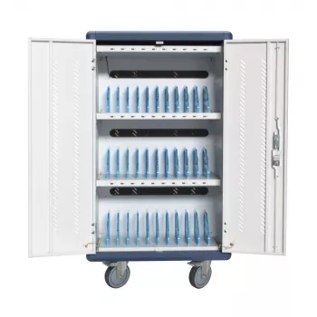 Techly I-CABINET-30DUTY kannettava laitehallintakärry/kaappi valkoinen, sininen