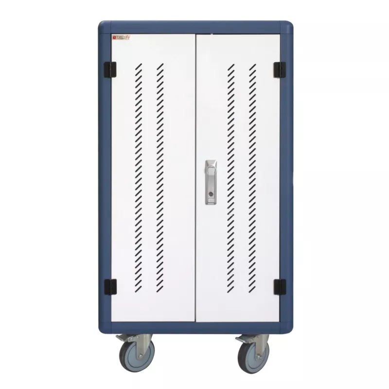 Techly I-CABINET-30DUTY kannettava laitehallintakärry/kaappi valkoinen, sininen