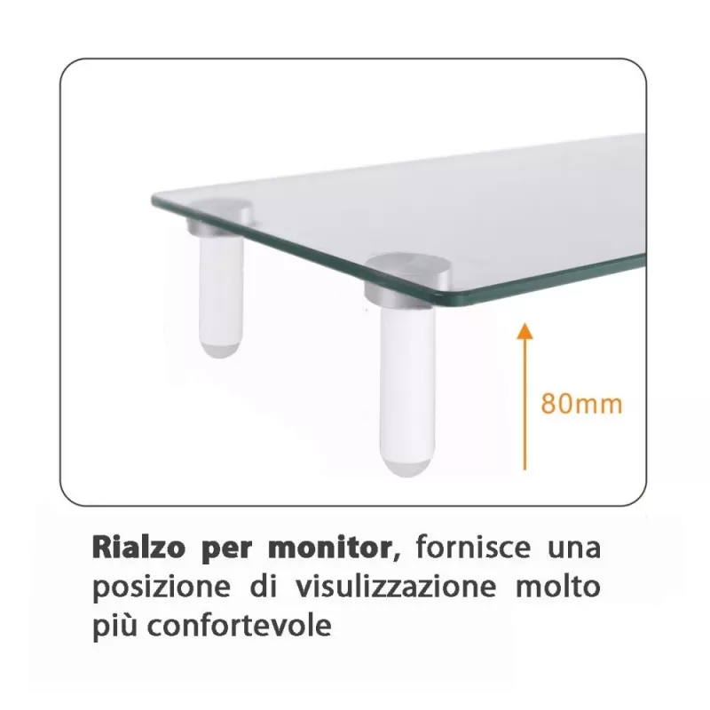 Techly Universal Tabletop Monitor Riser, vapaasti seisova, 20 kg, 33 cm (13