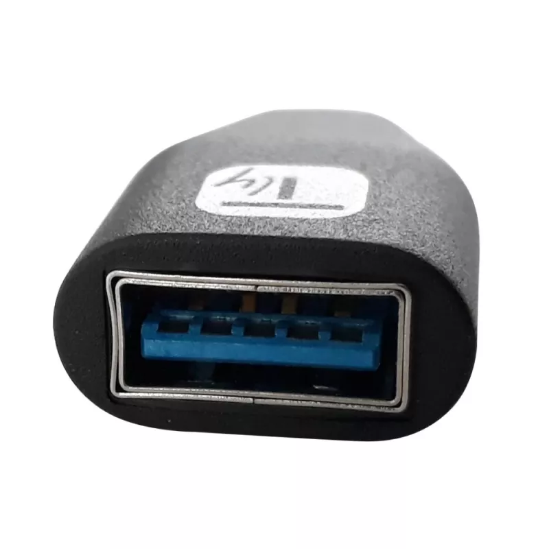 Techly USB-C uros USB-A naaras -adapteri musta, USB A, USB C, musta