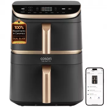 Cosori Turbo Tower Pro Smart yksittäinen 10,8 L vapaasti seisova 2630 W kiertoilmakypsennin musta, kulta
