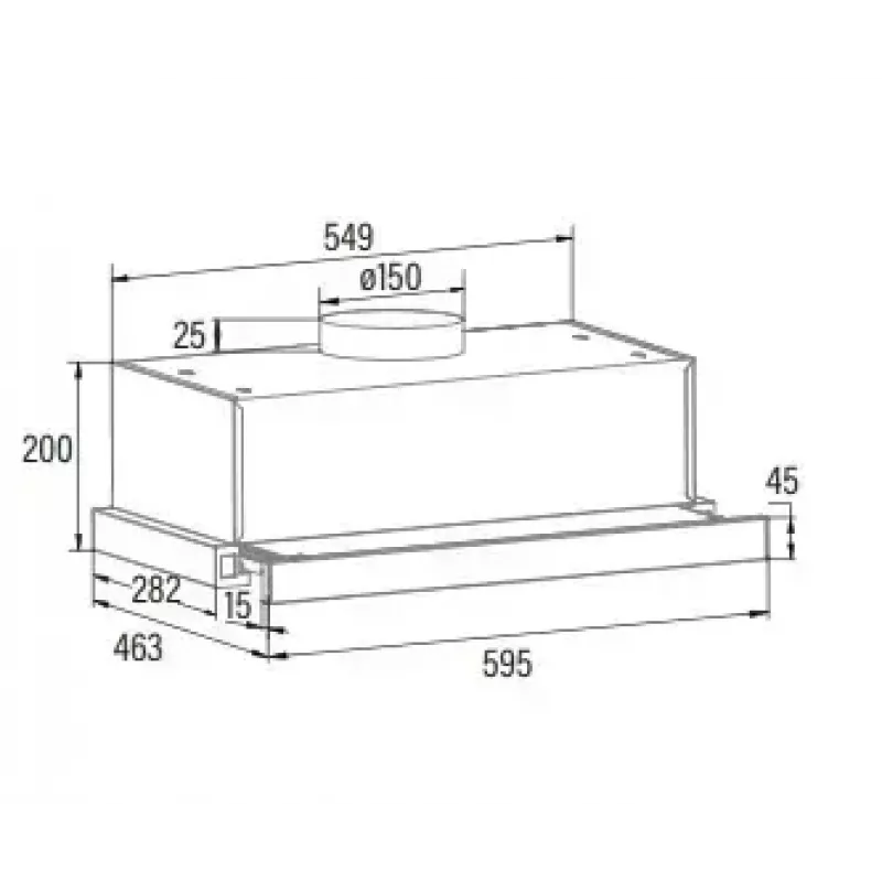 Kalusteisiin asennettava liesituuletin CATA TFB-5160 BK musta 297,2 m³/h
